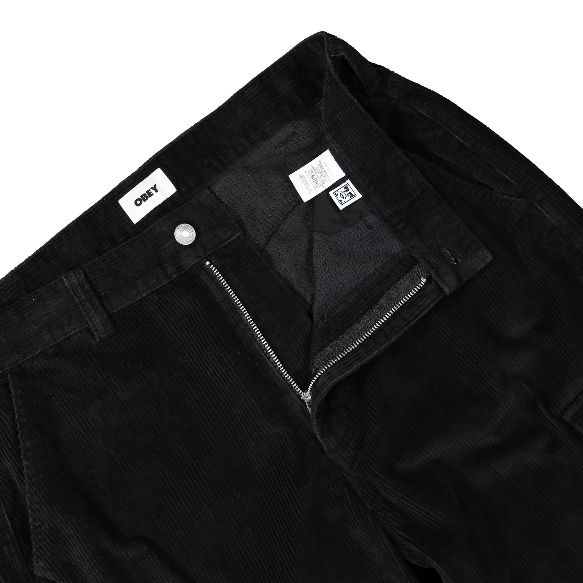 Obey Bigwig Baggy Corduroy Cargo Pant 142020216 / Digital Black