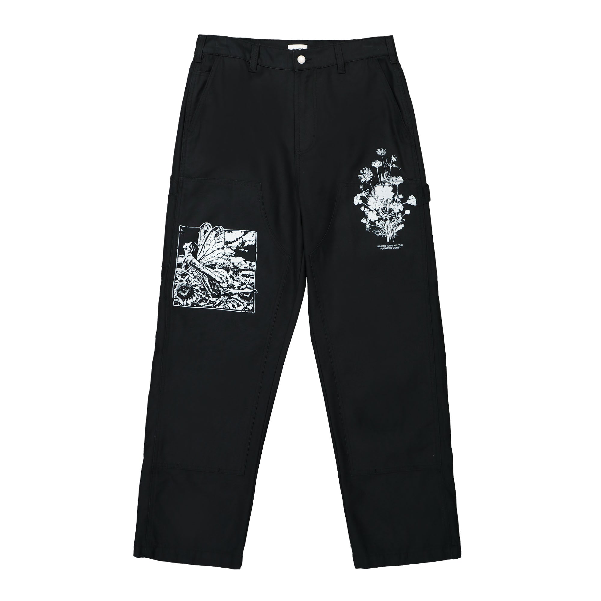 Obey Big Timer Twill Printed Carpen Pant Digital Black Sweat & Track Pants 142020222 / Digital Black | Overkill