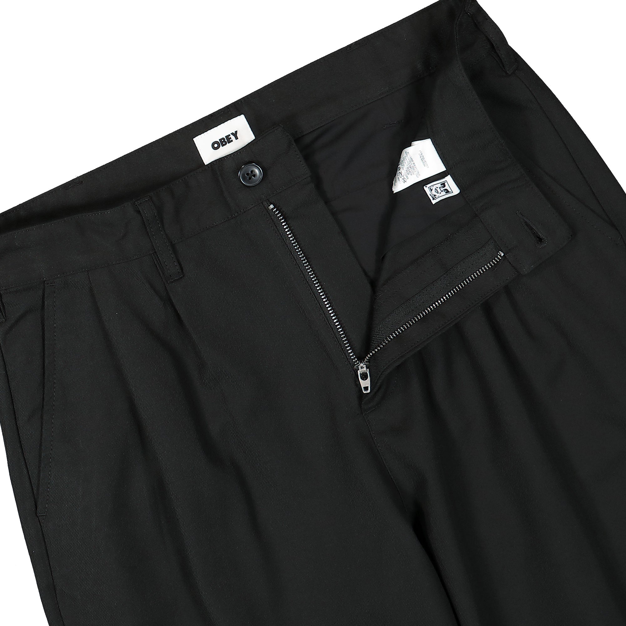 Obey Fubar Pleated Pant Black Casual Pants Detailfoto | Overkill