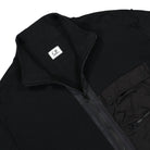 C.P. Company Cotton Mixed Zipped Knit Black Sweatshirts Close-up | Overkill