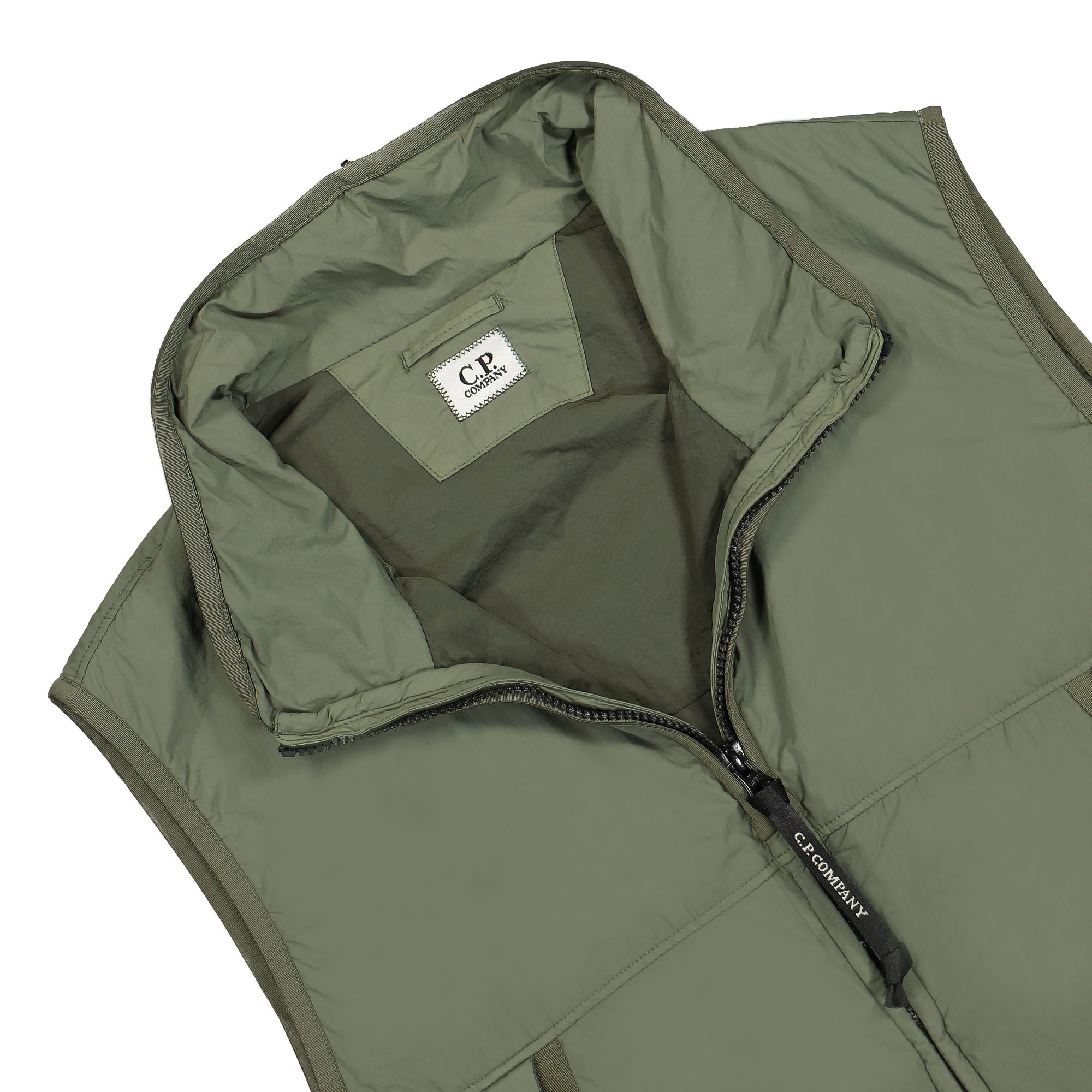 C.P. Company G.D.P. Vest Bronze Green Vests Close-up | Overkill