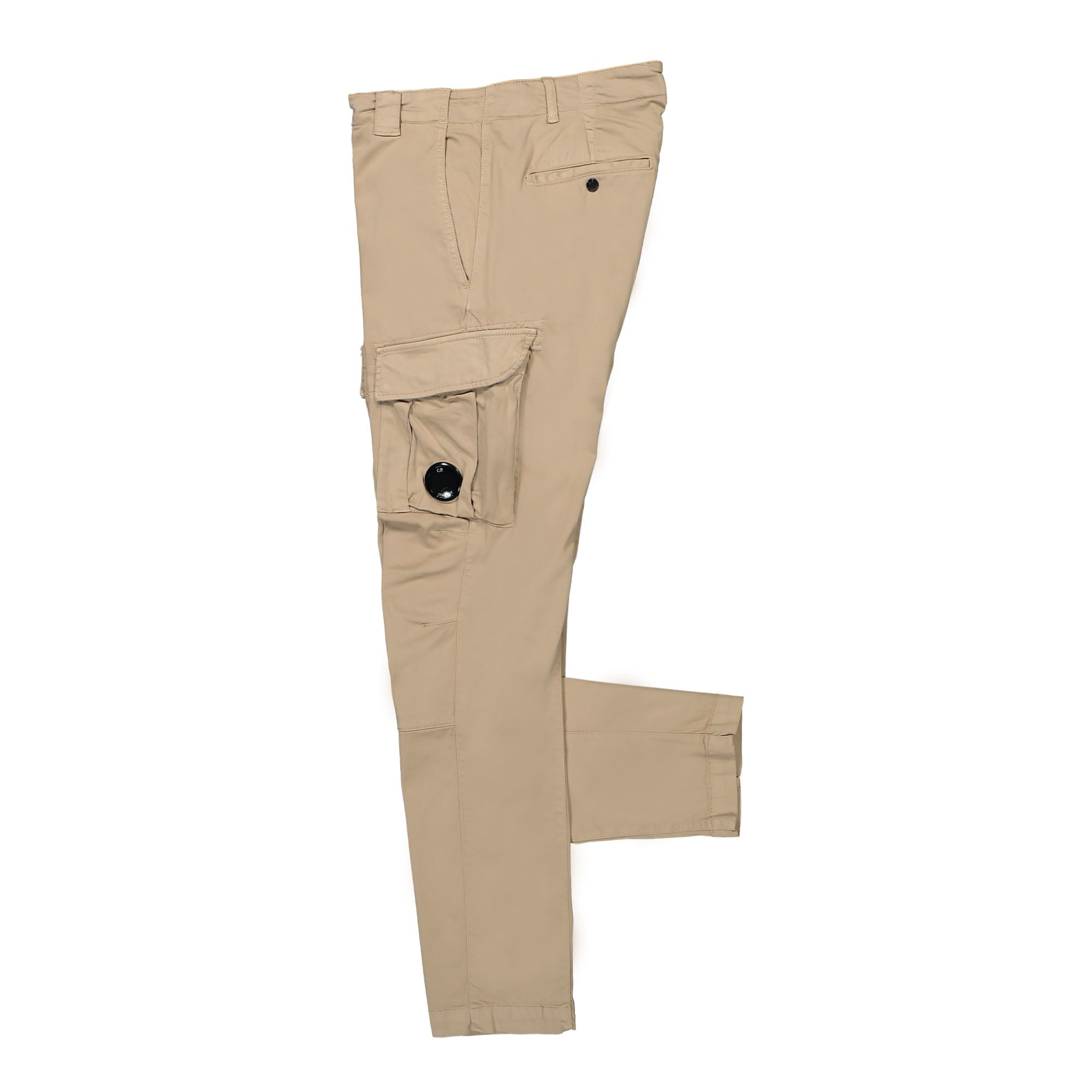 C.P. Company Stretch Sateen Lens Cargo Pants Cobblestone Cargo Pants Close-up | Overkill
