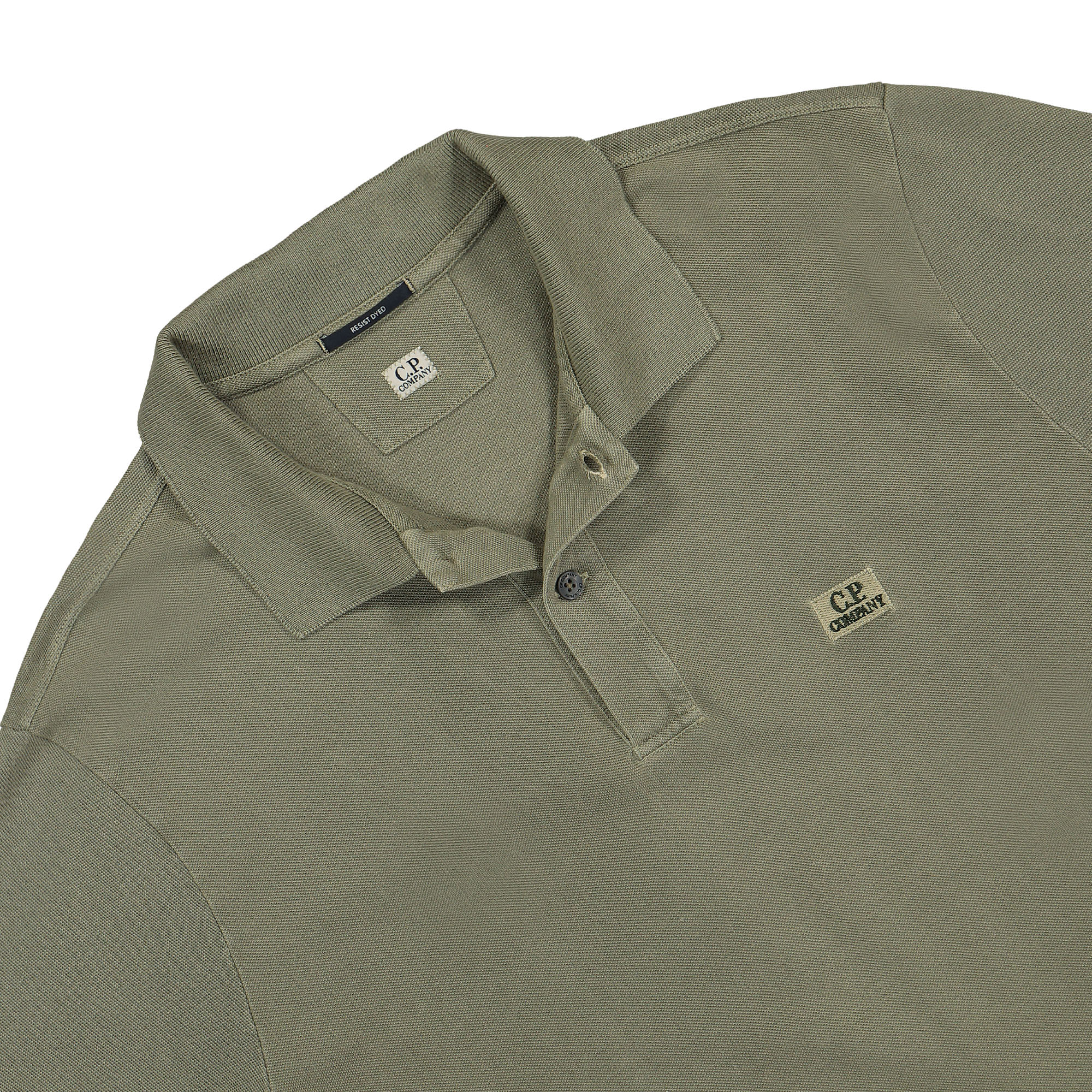 C.P. Company 24/1 Piquet Polo Shirt Bronze Green Polo Shirts Close-up | Overkill