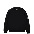 C.P. Company Diagonal Raised Fleece Back Logo Sweatshirt Black Sweatshirts 14CMSS022A-005086W 999 | Overkill
