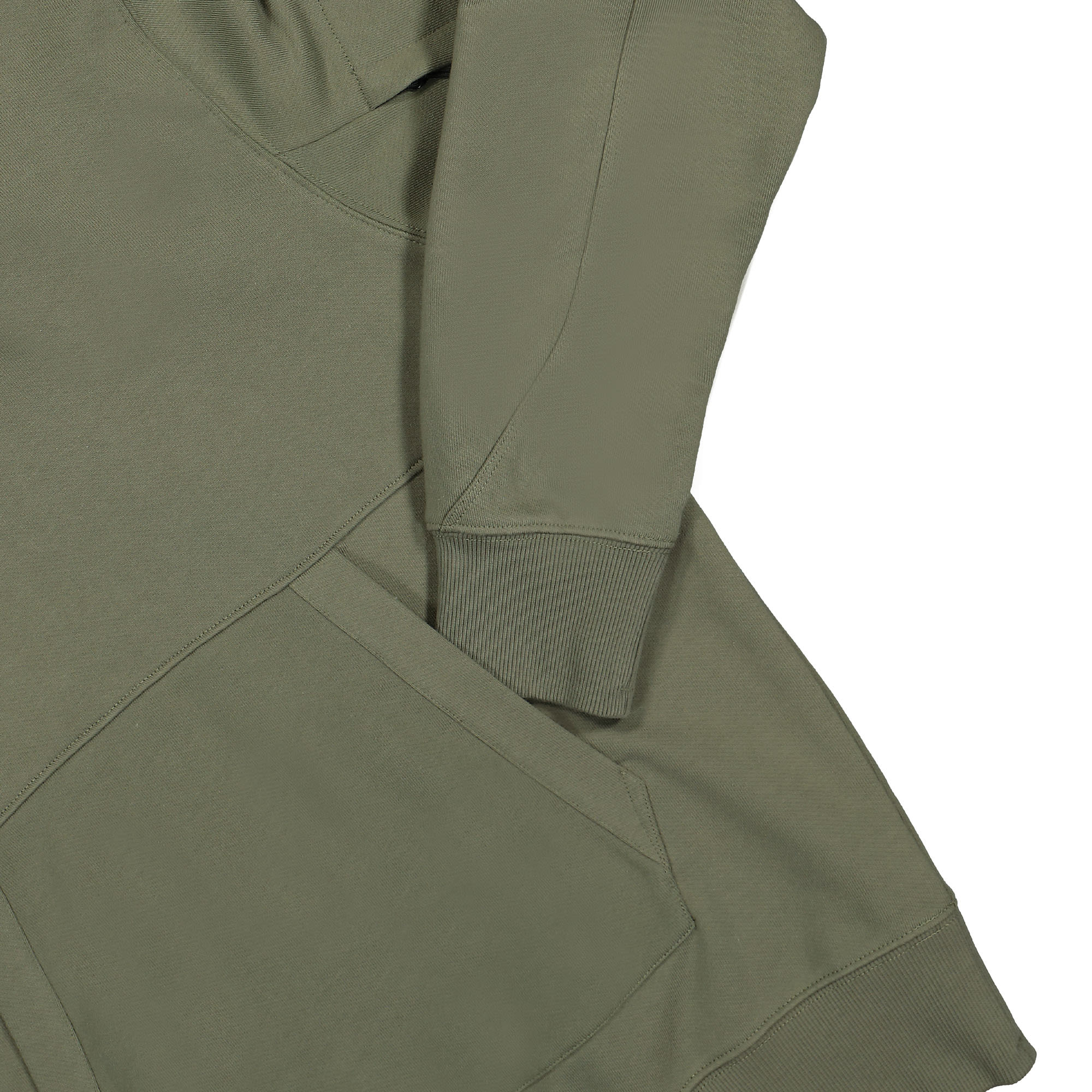C.P. Company Diagonal Raised Fleece Pullover Hoodie Bronze Green Hoodies Detailfoto | Overkill