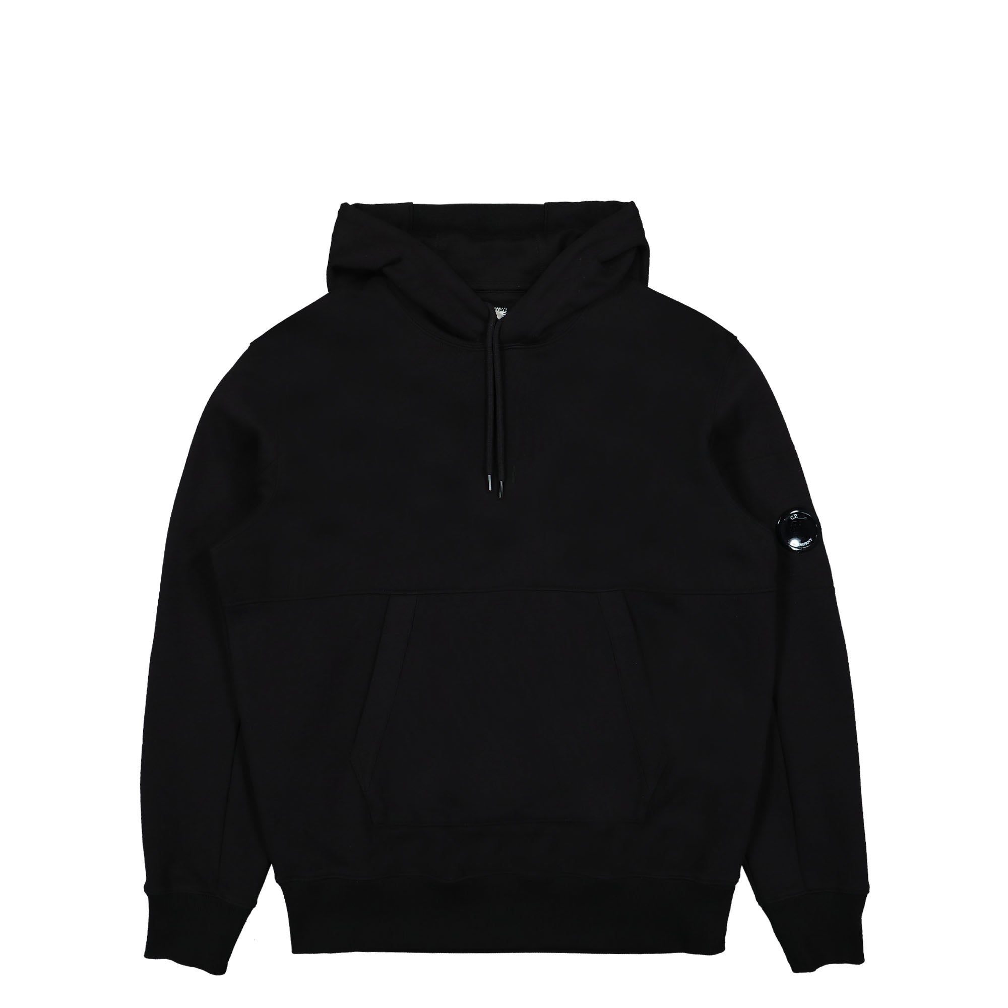 C.P. Company Diagonal Raised Fleece Pullover Hoodie Black Hoodies 14CMSS023A-005086W 999 | Overkill