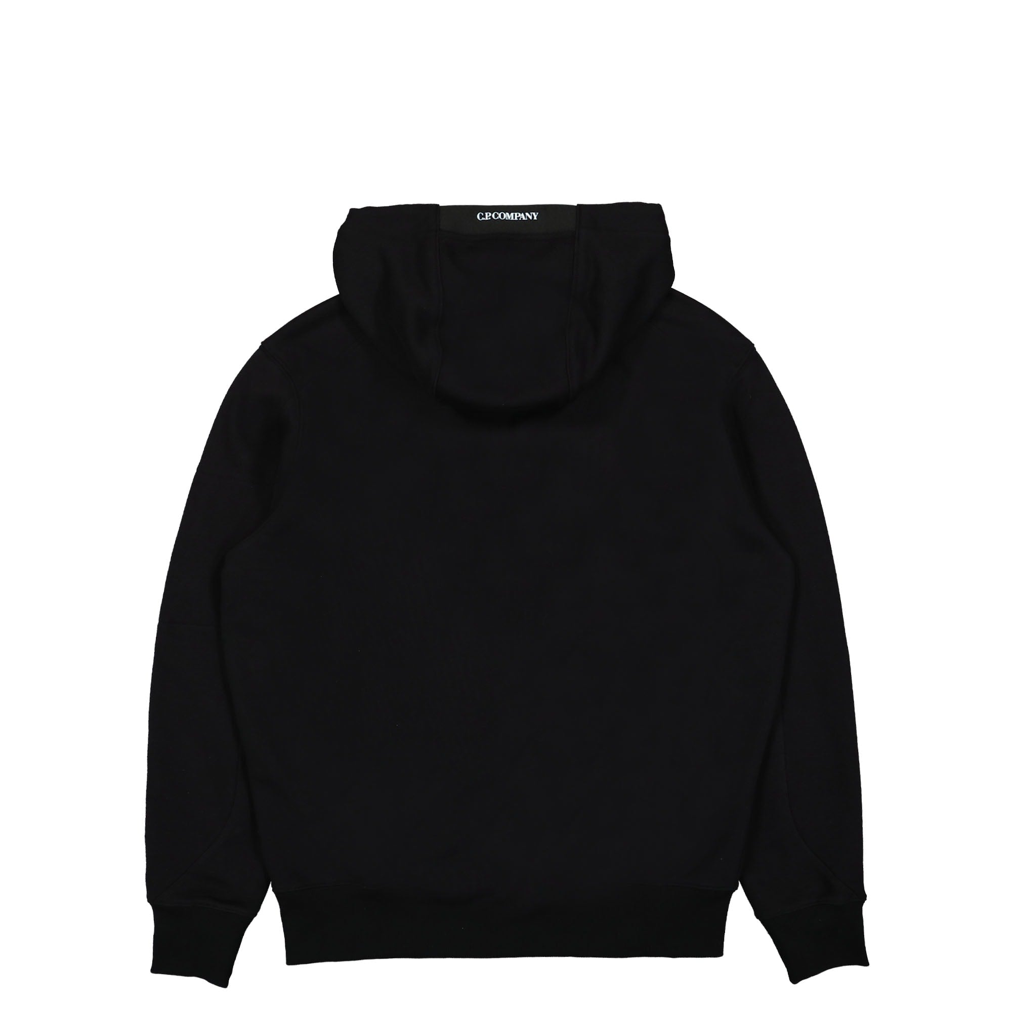 C.P. Company Diagonal Raised Fleece Pullover Hoodie Black Hoodies Material | Overkill