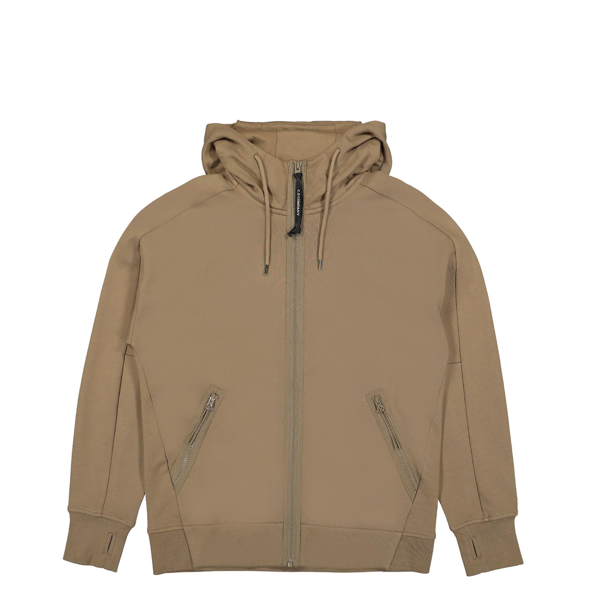 C.P. Company Diagonal Raised Fleece Goggle Zipped Hoodie Lead Gray Hoodies 14CMSS082A-005086W 339 | Overkill