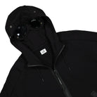 C.P. Company Diagonal Raised Fleece Goggle Zipped Hoodie Black Hoodies Detailfoto | Overkill