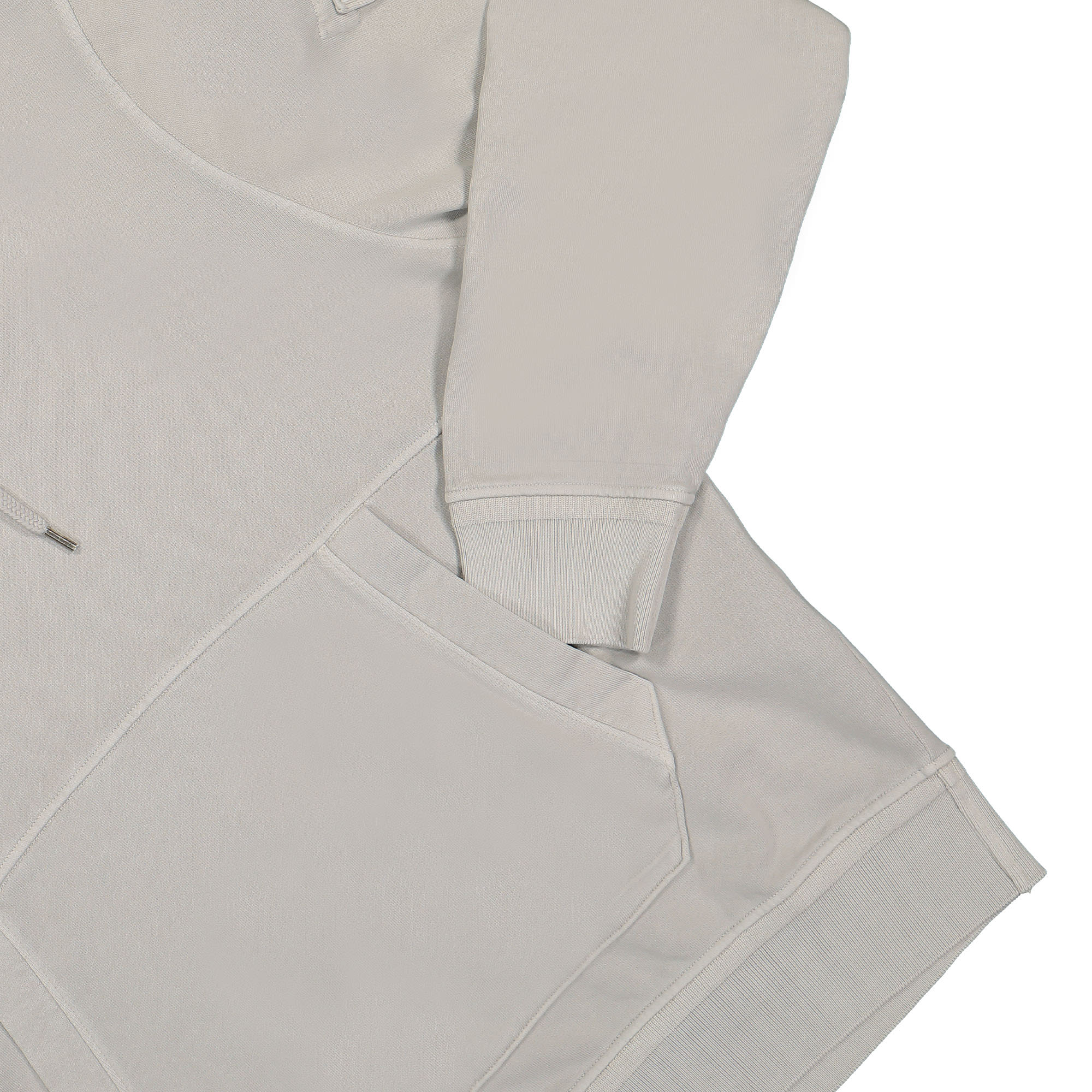 C.P. Company Cotton Fleece Logo Hoodie Flint Grey Hoodies Detailfoto | Overkill