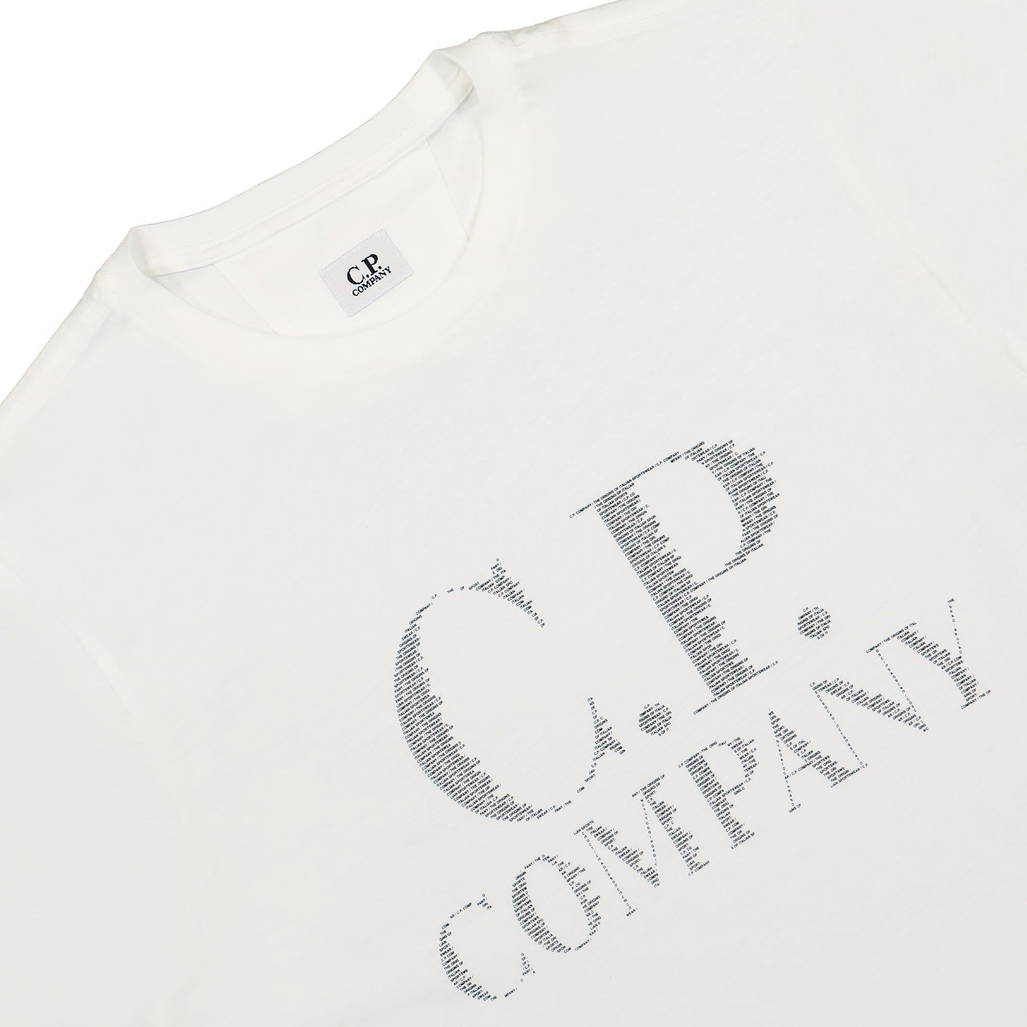 C.P. Company 30/1 Jersey Large Logo T-Shirt Gauze White T-Shirts Close-up | Overkill