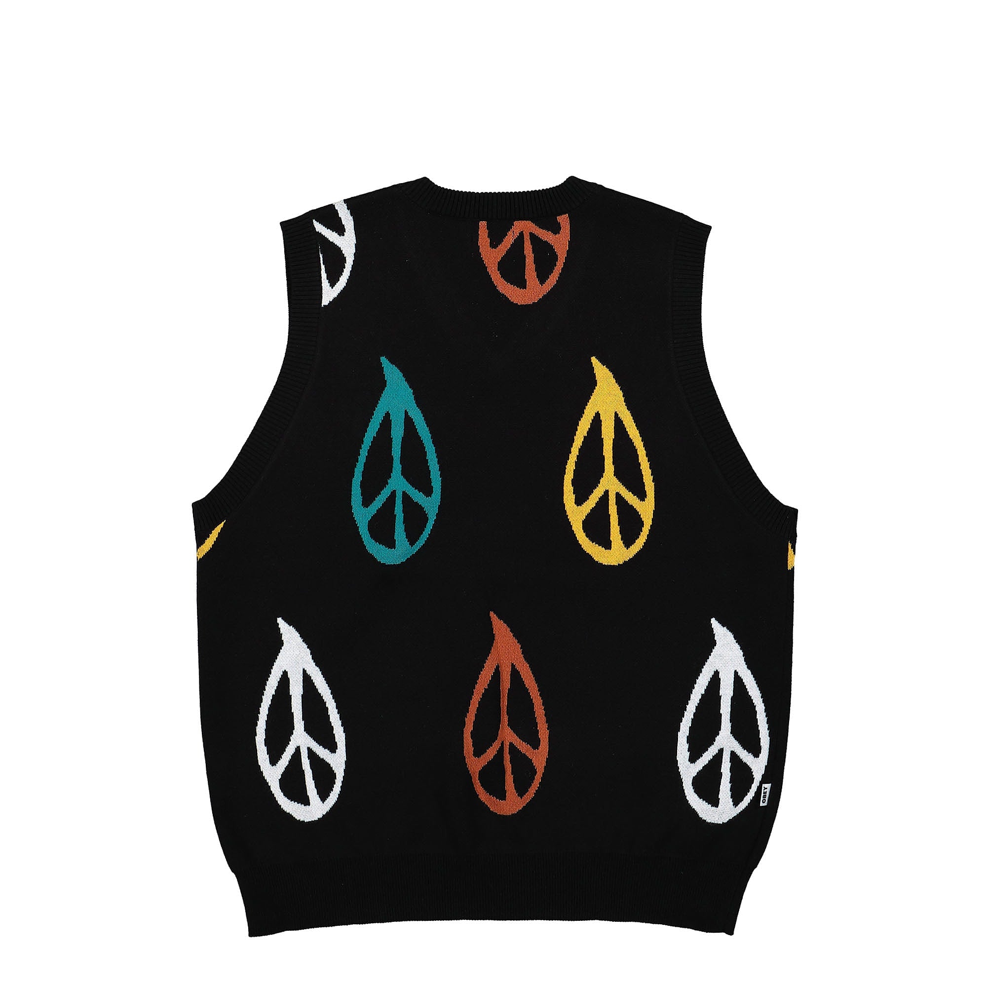 Obey Peaced Sweater Vest Black Sweater Vests Material | Overkill