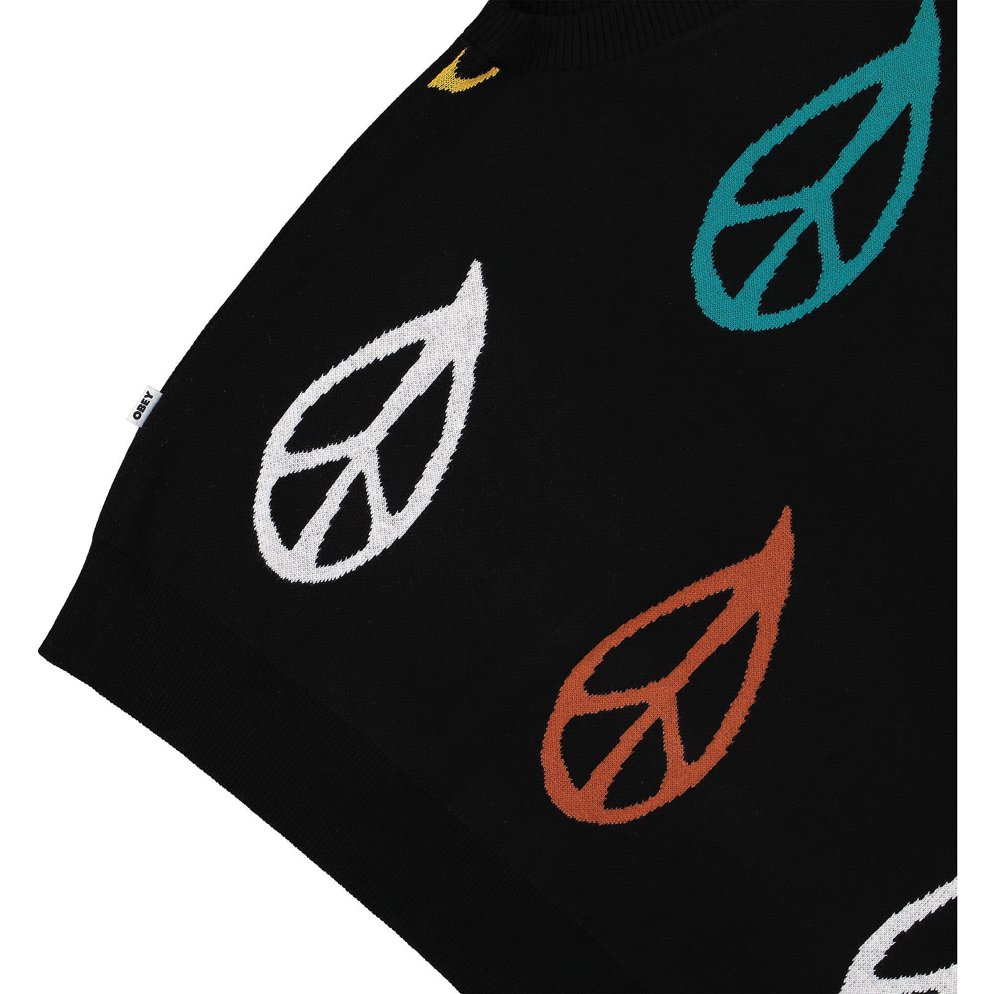 Obey Peaced Sweater Vest Black Sweater Vests Detailfoto | Overkill