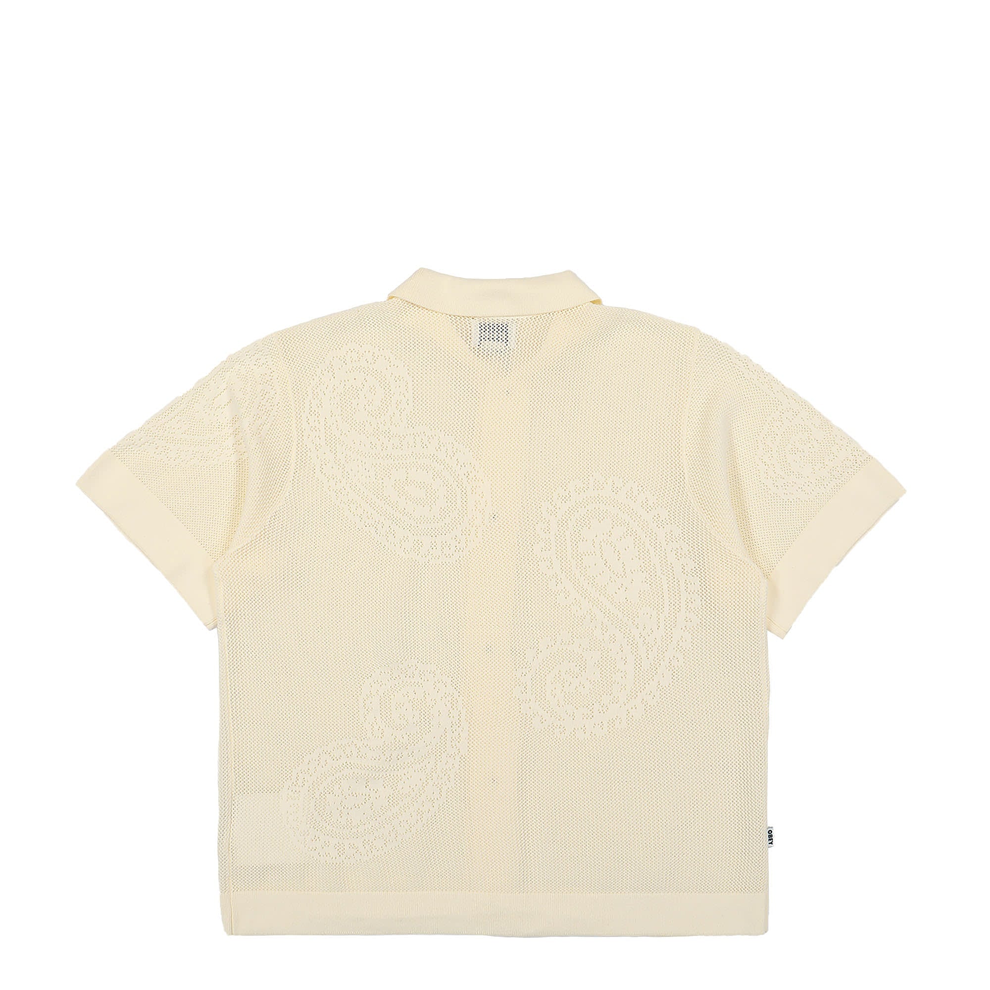 Obey Tear Drop Open Knit Shirt Unbleached Shirts Material | Overkill