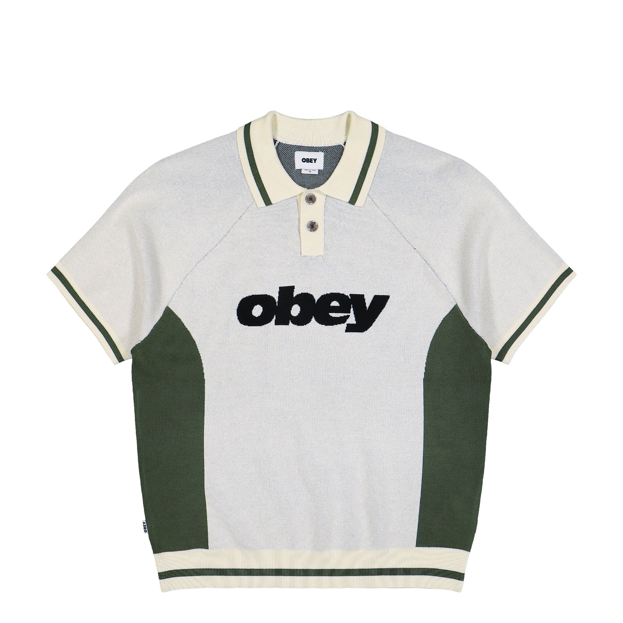 Obey Sport Polo Sweater Unbleached Multi Polo Shirts 151000125-UBL | Overkill
