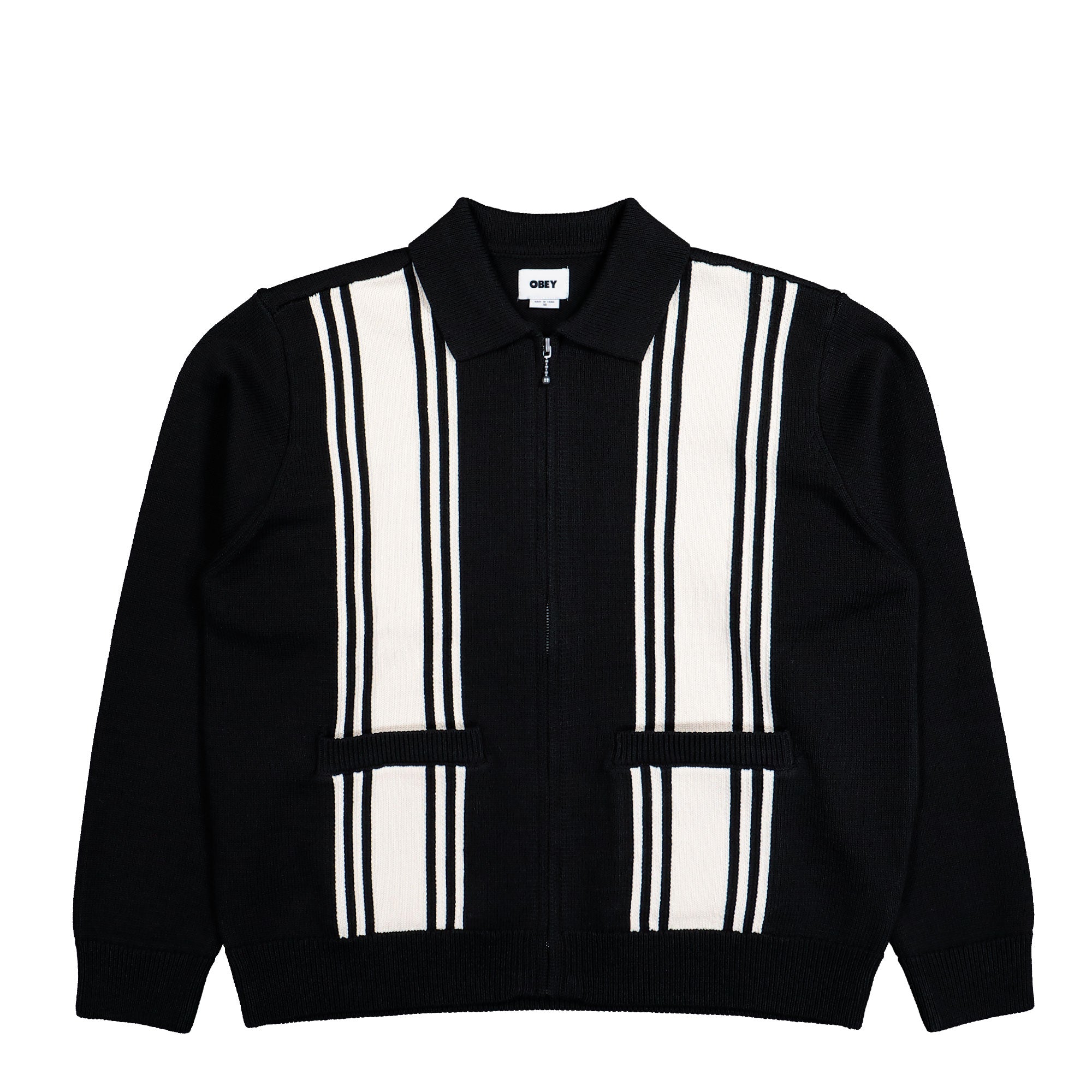 Obey Matt Zip Up Sweater Black Multi Cardigans 151010046 | Overkill
