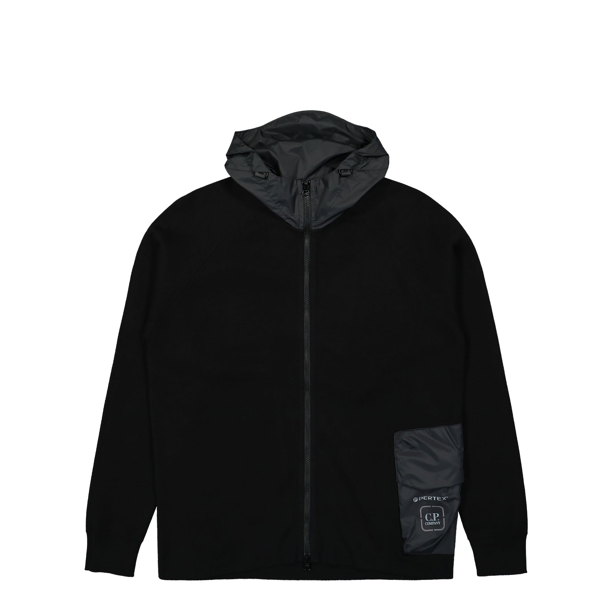C.P. Company Metropolis Series Double Mixed Zipped Hoodie Black Hoodies 15CLKN021A-006599A 999 | Overkill