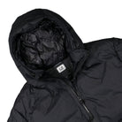 C.P. Company Metropolis Series Baffled Hooded Down Jacket Black Puffer Jackets Close-up | Overkill