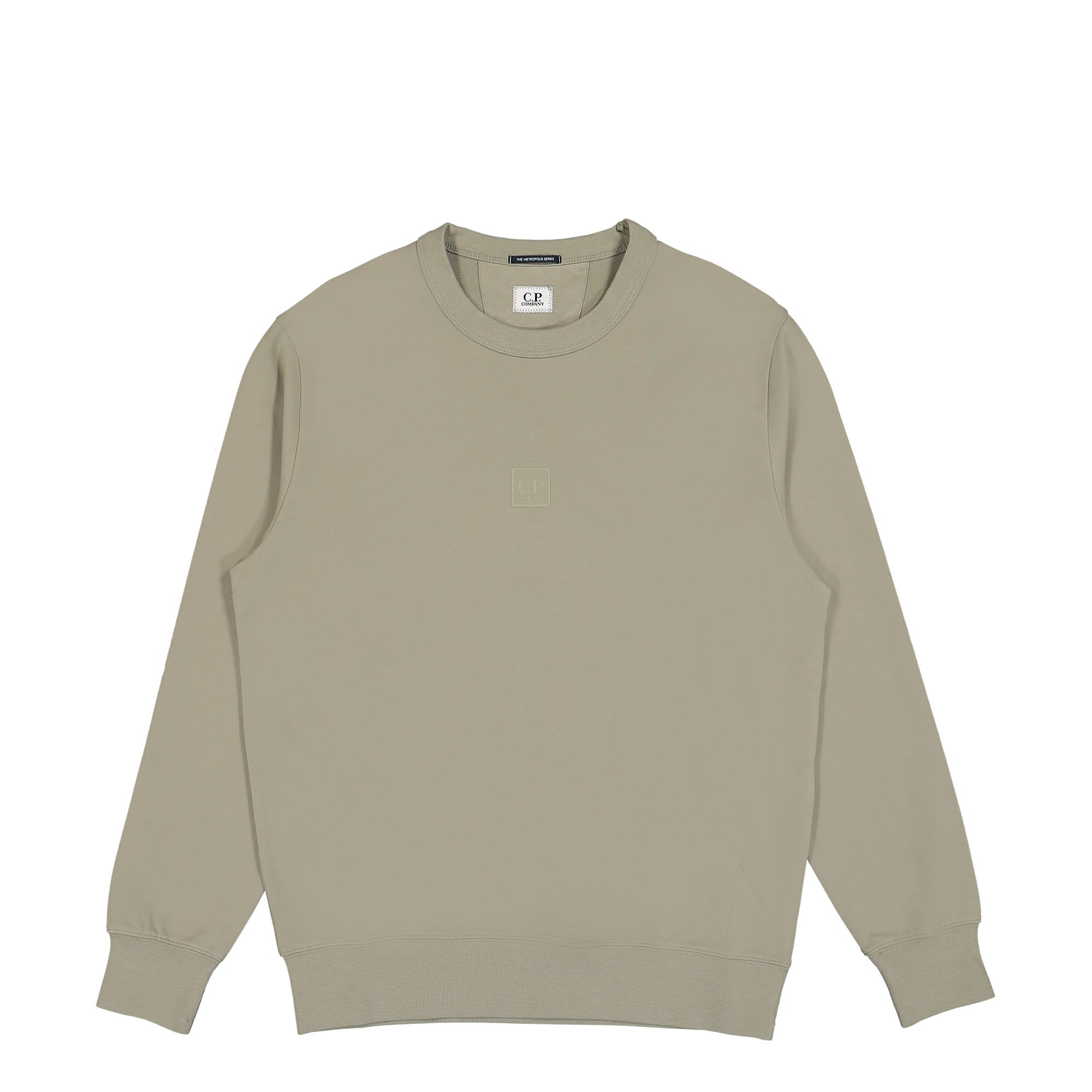 C.P. Company Stretch Fleece Logo Badge Sweatshirt Silver Sage Sweatshirts 15CLSS230A-006452W 335 | Overkill