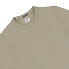 C.P. Company Stretch Fleece Logo Badge Sweatshirt Silver Sage Sweatshirts Close-up | Overkill