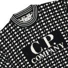 C.P. Company Wool Jacquard Crew Neck Black Sweatshirts Close-up | Overkill