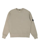 C.P. Company Brushed Emerized Diagonal Fleece Crewneck Silver Sage Sweatshirts 15CMSS008A006372R 335 | Overkill