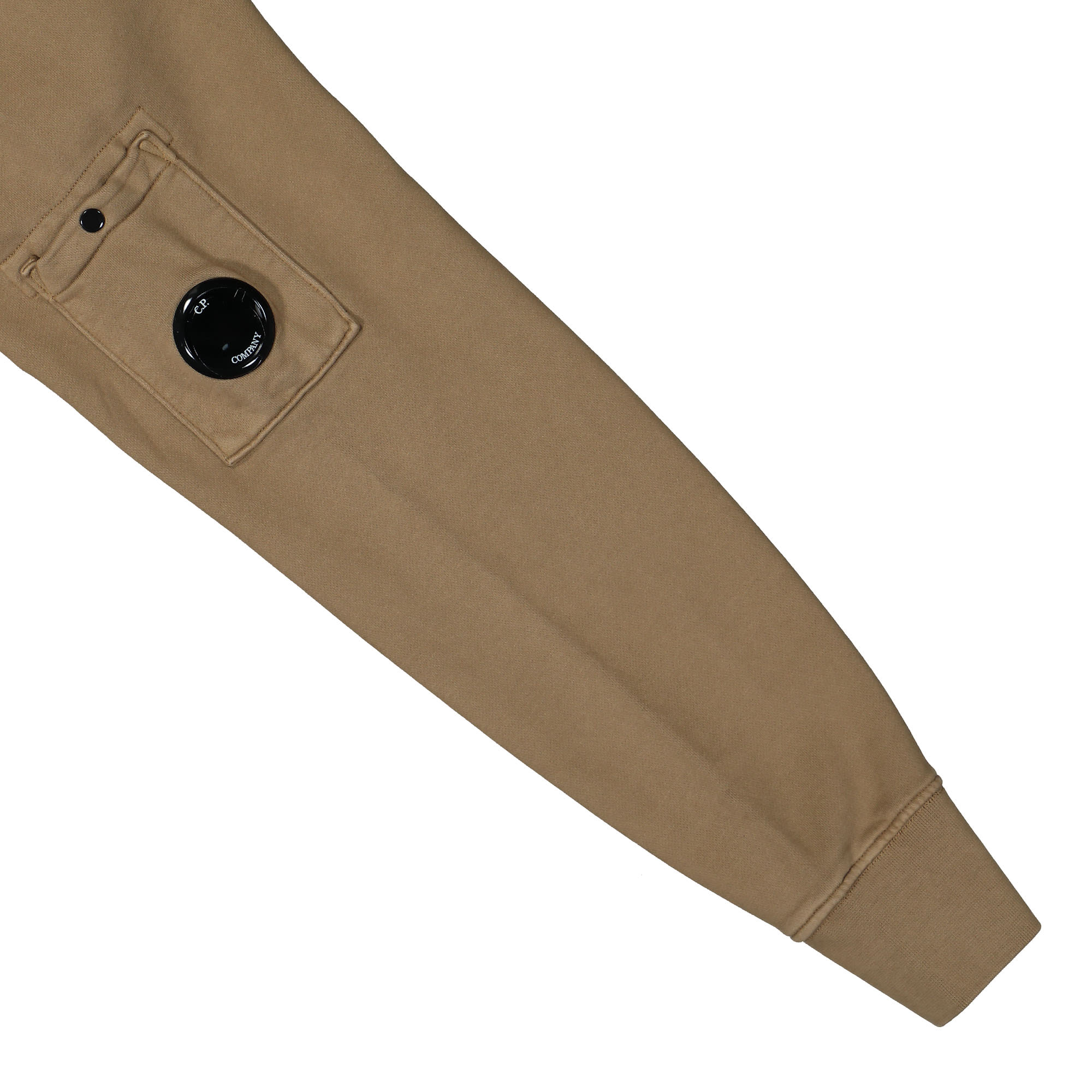 C.P. Company Brushed Emerized Diagonal Fleece Hooded Sweater Butternut Hoodies Detail view 1 | Overkill