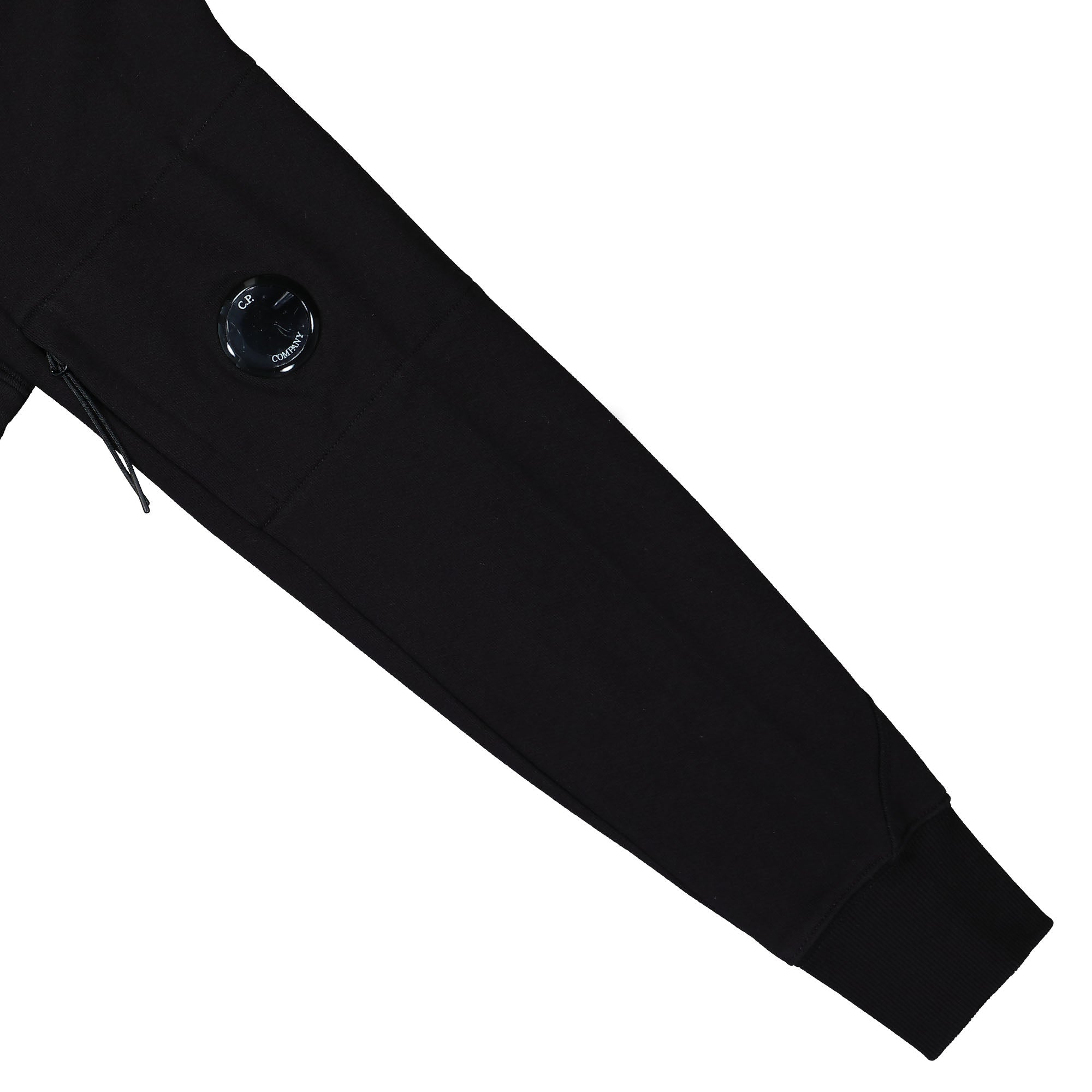 C.P. Company Diagonal Raised Fleece Hooded Sweatshirt Black Hoodies Detail view 1 | Overkill