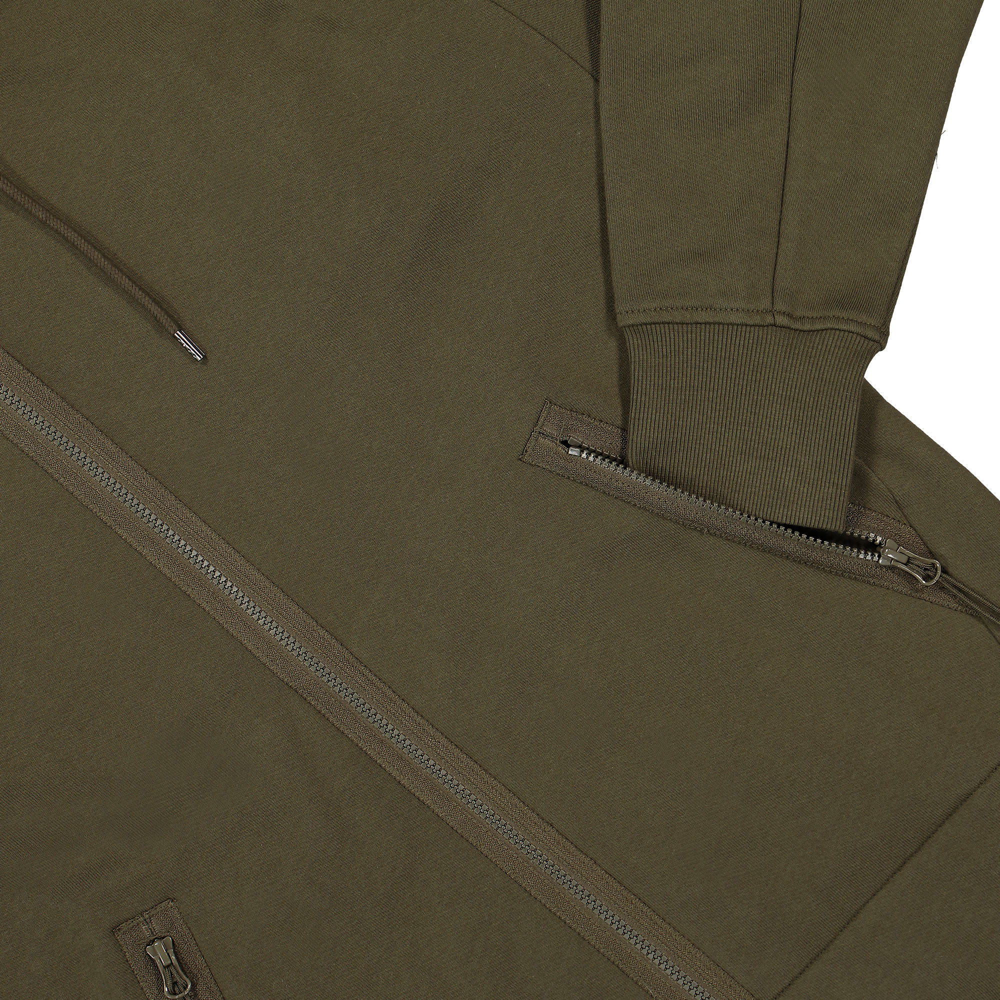 C.P. Company Diagonal Raised Fleece Google Hoodie Ivy Green Hoodies Detailfoto | Overkill