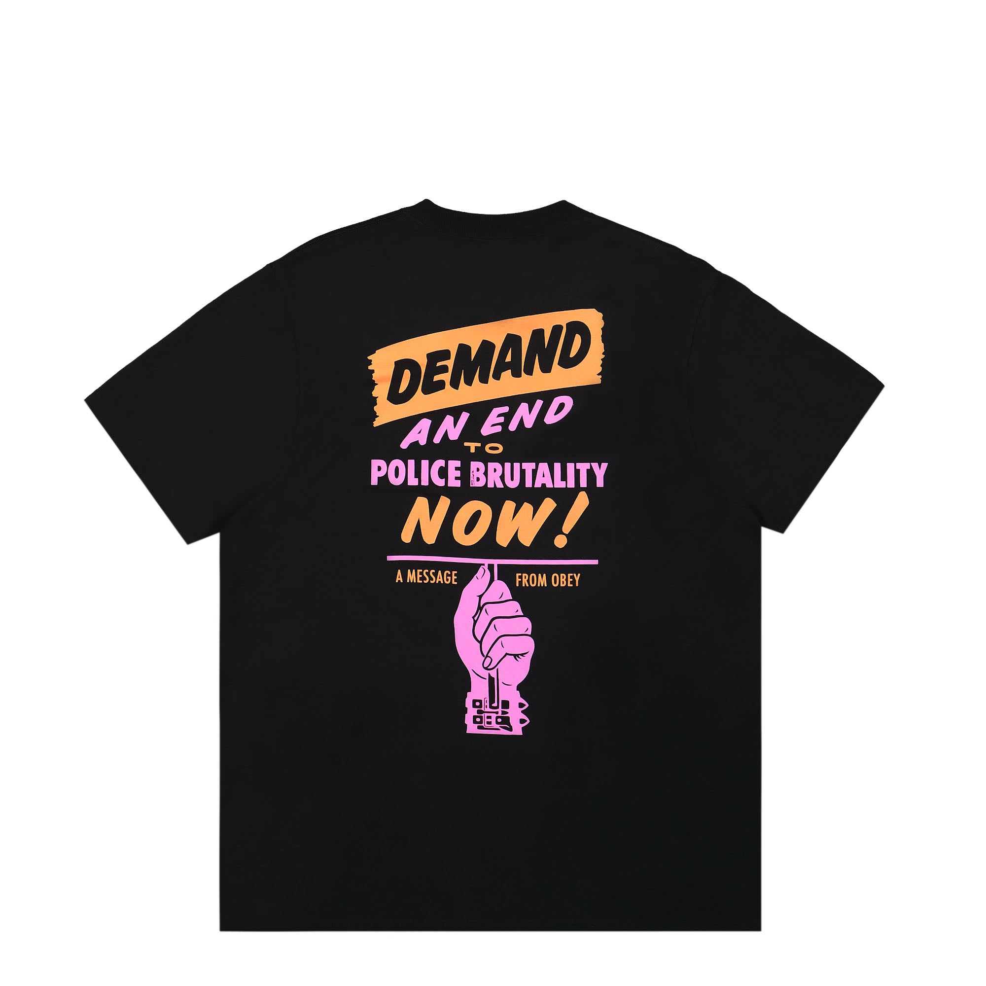 Obey End Police Brutality Tee Black T-Shirts Material | Overkill
