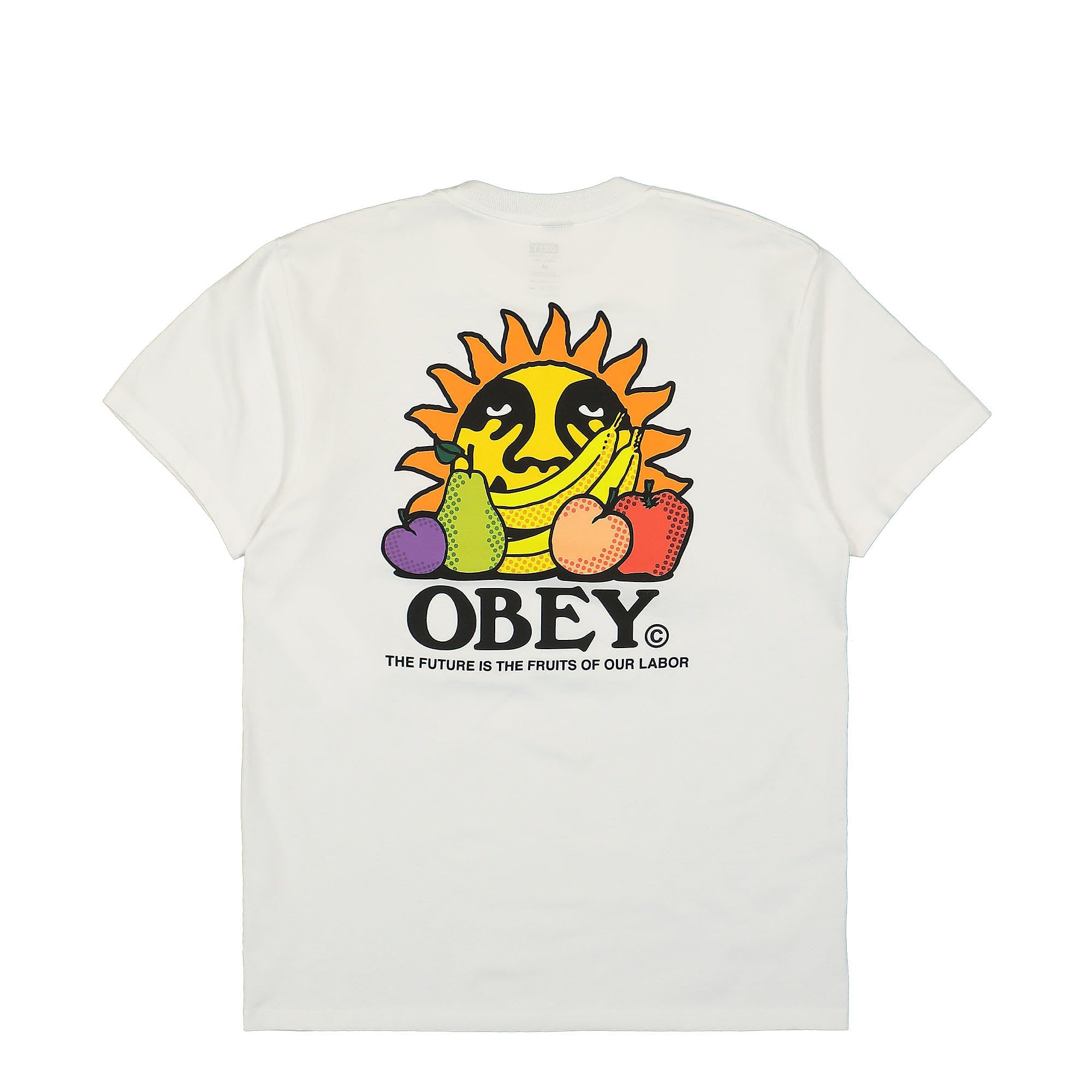 Obey The Future Is The Fruits Of Our Labor T-Shirt White T-Shirts Close-up | Overkill