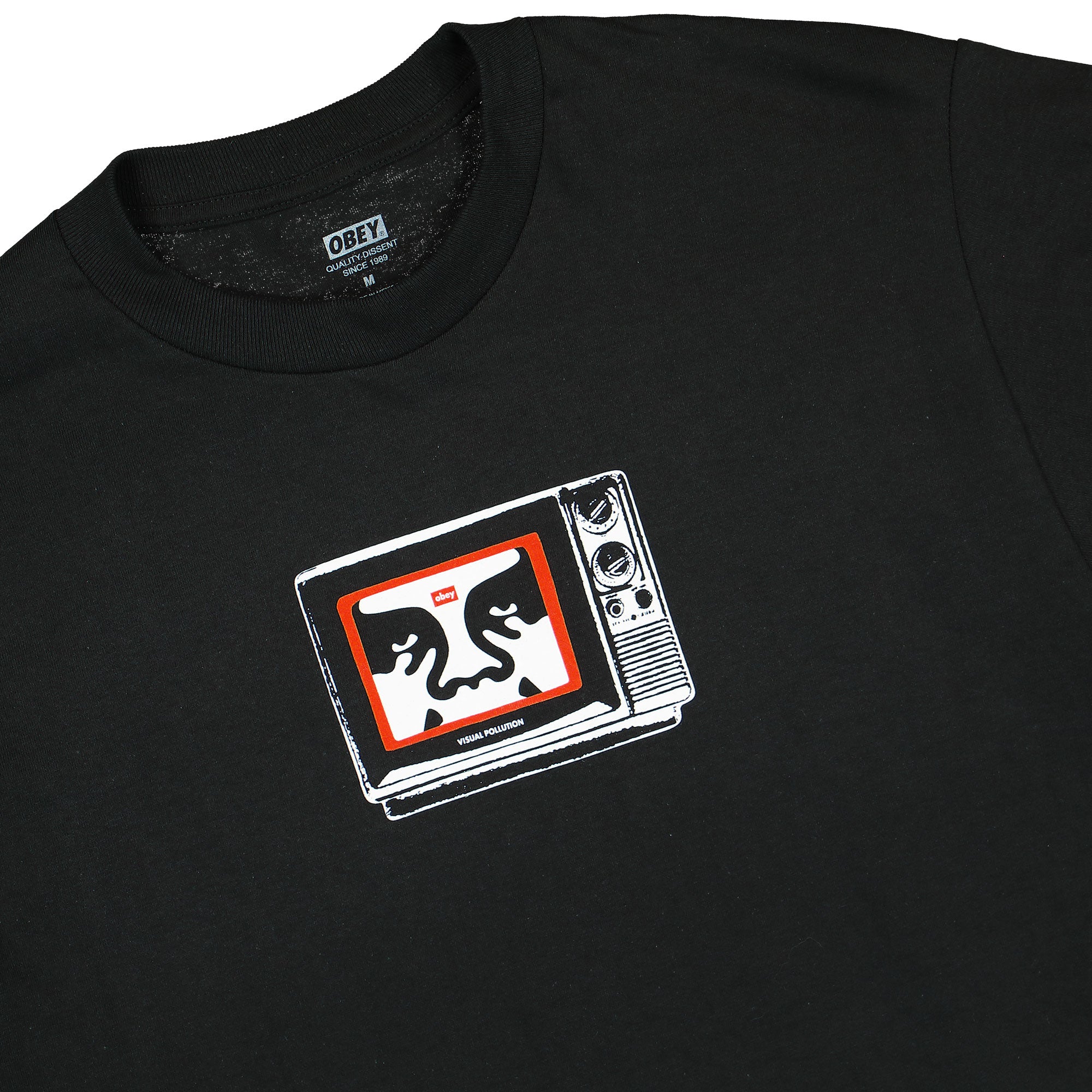 Obey TV T-Shirt Black T-Shirts Close-up | Overkill