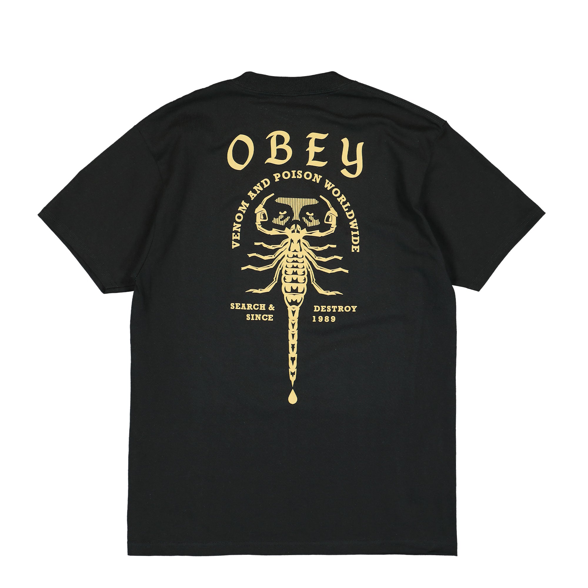 Obey Scorpion T-Shirt Black T-Shirts Close-up | Overkill