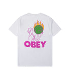 Obey World In Flames T-Shirt White T-Shirts 165264236 / White Close-up | Overkill
