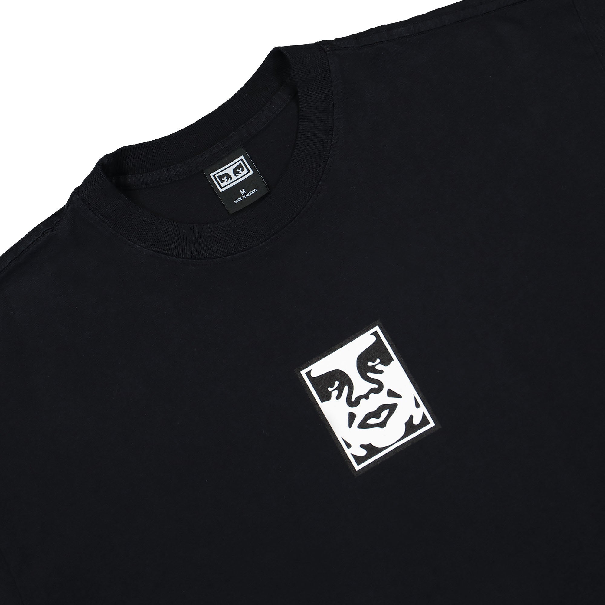 Obey Icon Heavyweight Tee Off Black T-Shirts Close-up | Overkill