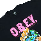 Obey The World Is Yours Tee Off Black T-Shirts Close-up | Overkill