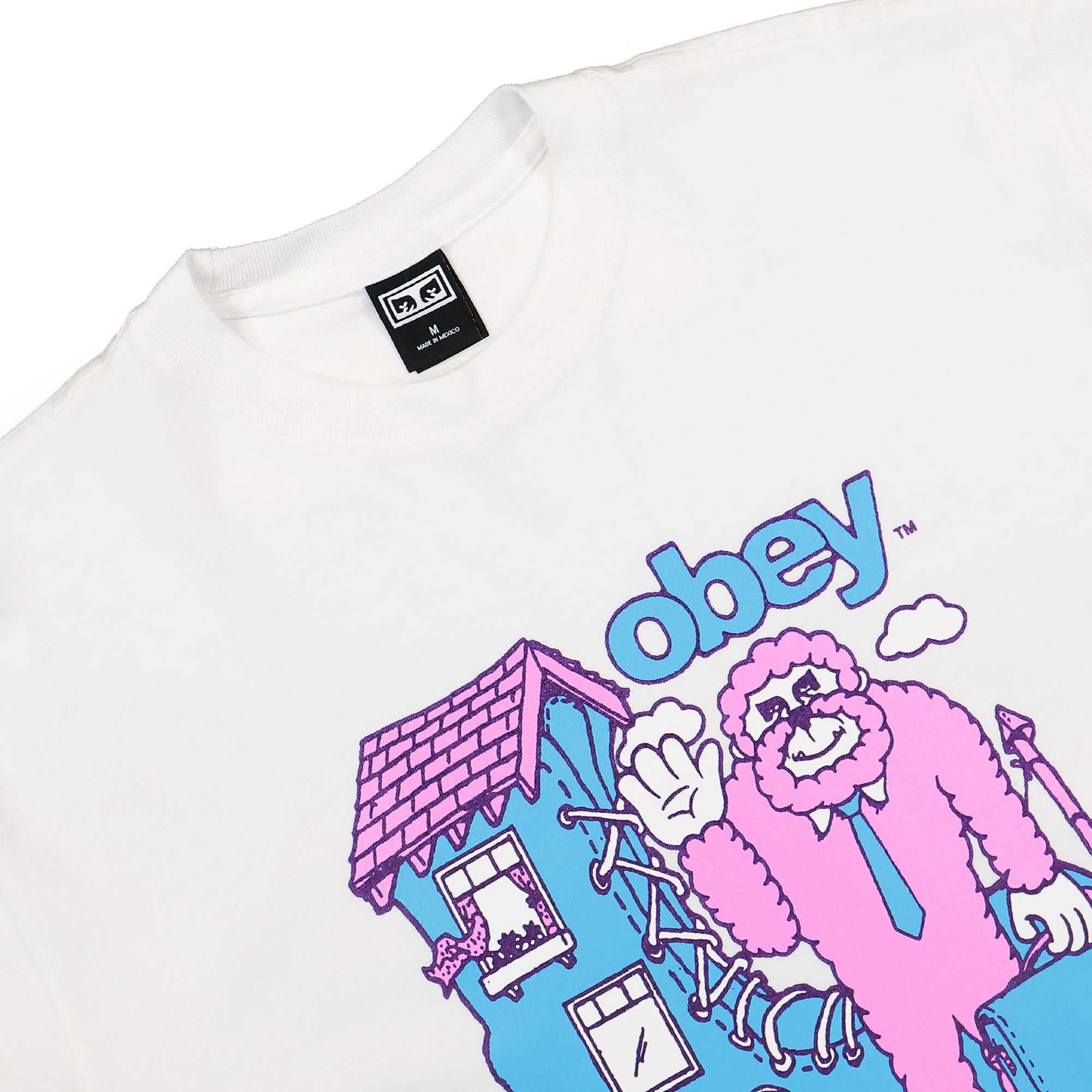 Obey Obey Bigfoot Heavyweight T-Shirt White T-Shirts Close-up | Overkill
