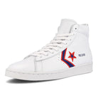 Converse pro leather mid White-Rush Blue Sneakers  Close Up | Overkill