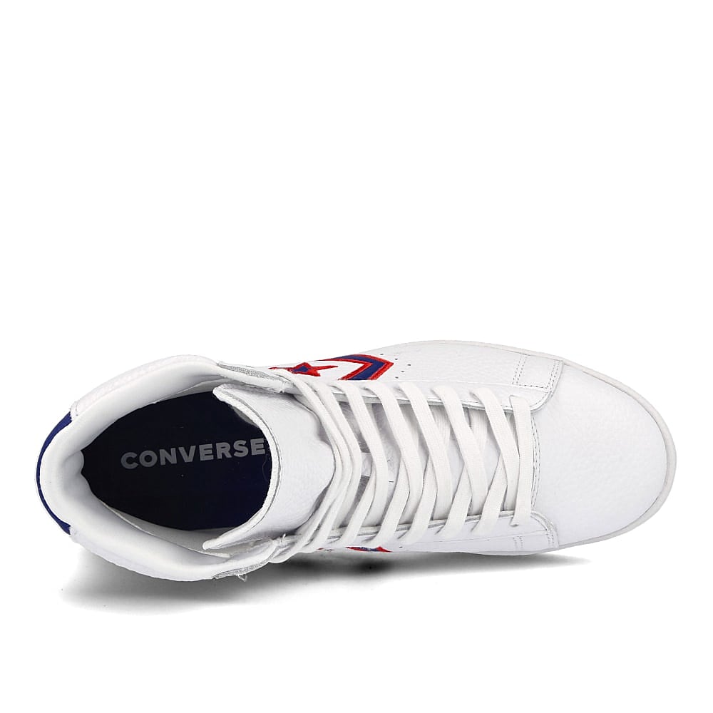 Converse pro leather mid White-Rush Blue Sneakers  Detailfoto | Overkill