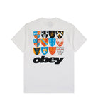 Obey Shields T-Shirt White T-Shirt 168024464-WHT Close-up | Overkill
