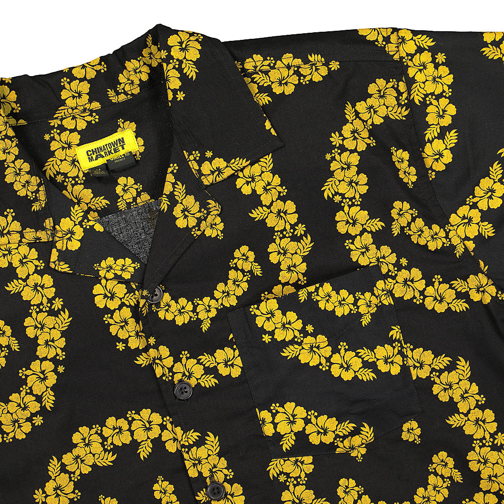 Chinatown Market Smiley Floral Shirt Black Shirts Close-up | Overkill