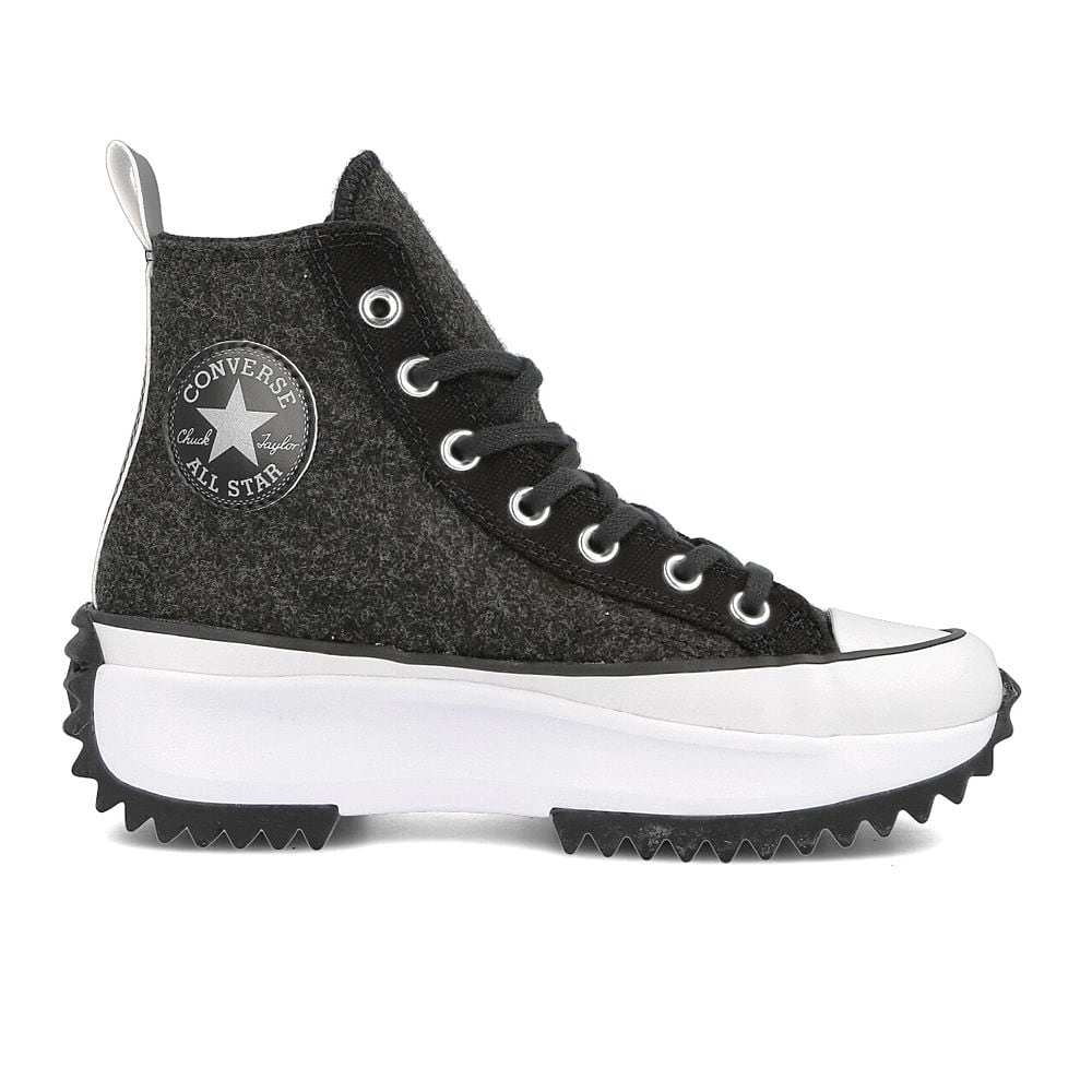 Converse run star hike hi Black / Silver / White   Material | Overkill