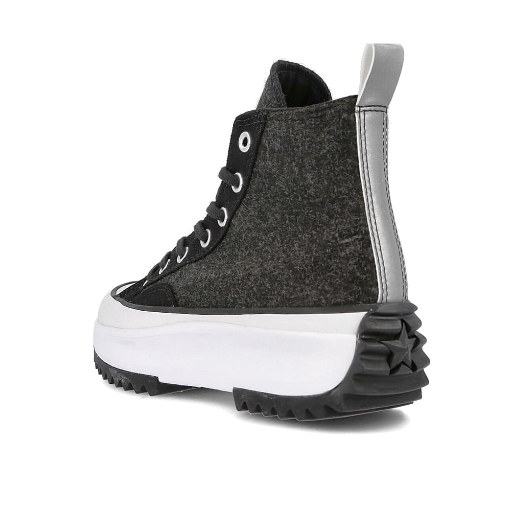 Converse run star hike hi Black / Silver / White  Close-up | Overkill