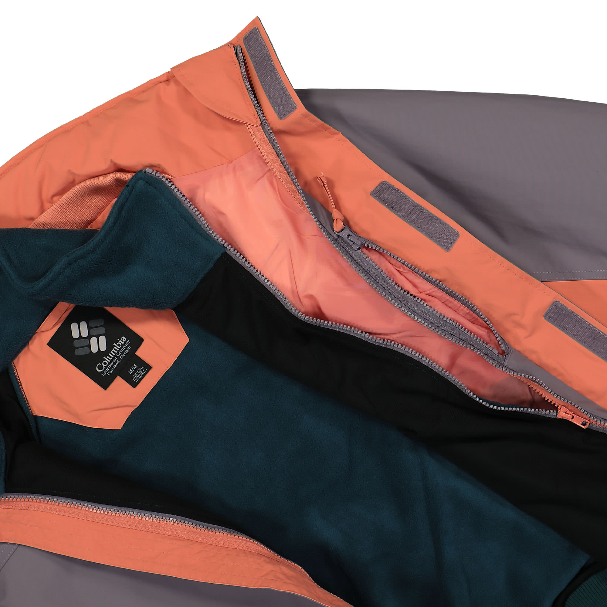 Columbia Bugaboo 1986 Interchange Jacket Granite Purple, Faded Peach Windbreaker Detail view 1 | Overkill