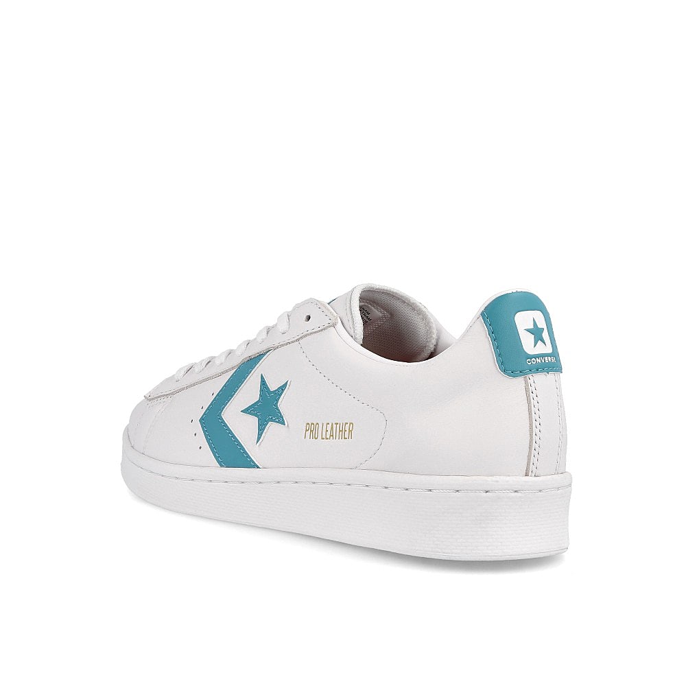 Converse pro leather ox White / Harbor Teal / White  Close-up | Overkill