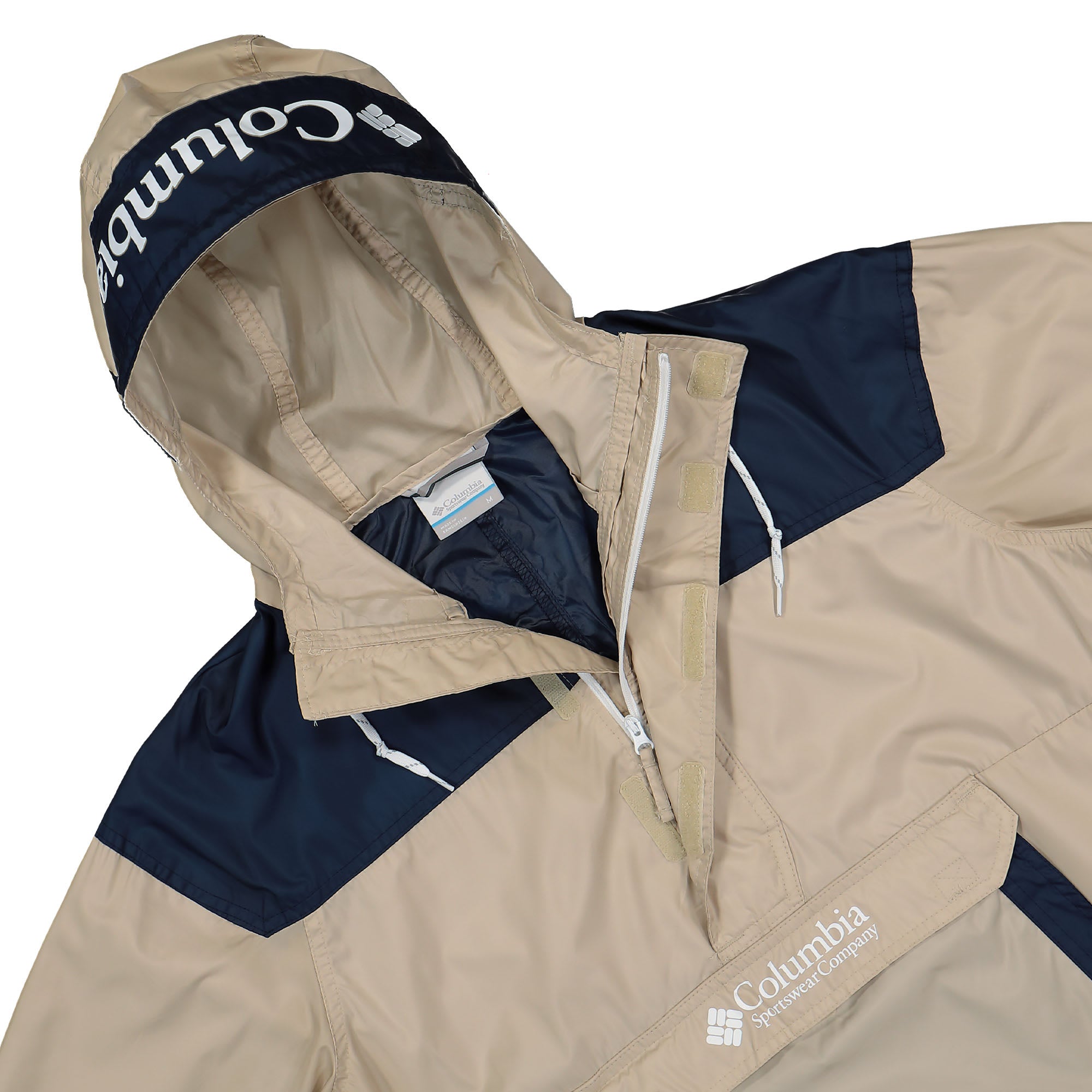 Columbia Challenger Windbreaker Ancient Fossil / Collegiate Navy Windbreaker Close-up | Overkill