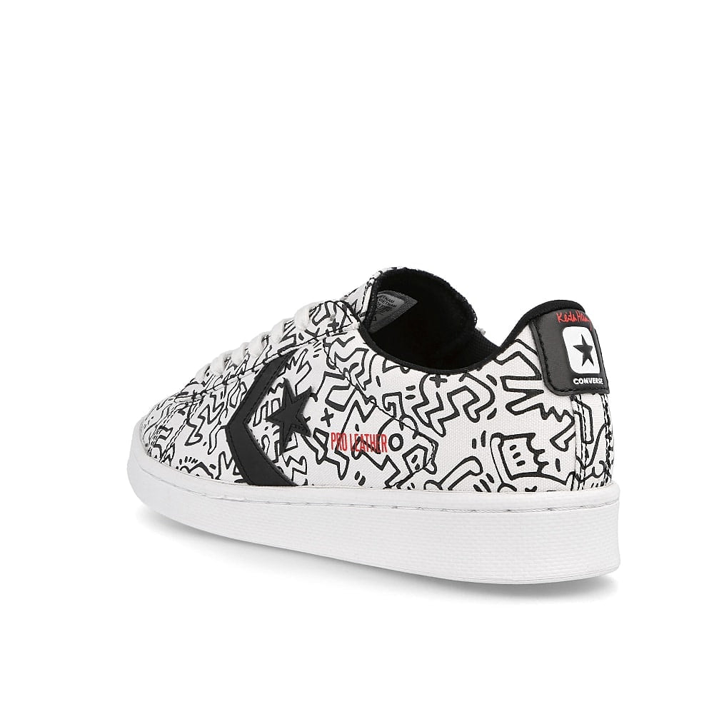 Converse Keith Haring x Converse Pro Leather OX White / Black / Red  Close-up | Overkill