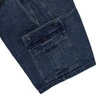 Obey Bigwig Baggy Denim Cargo Short Stone Wash Indigo Shorts Detail view 2 | Overkill