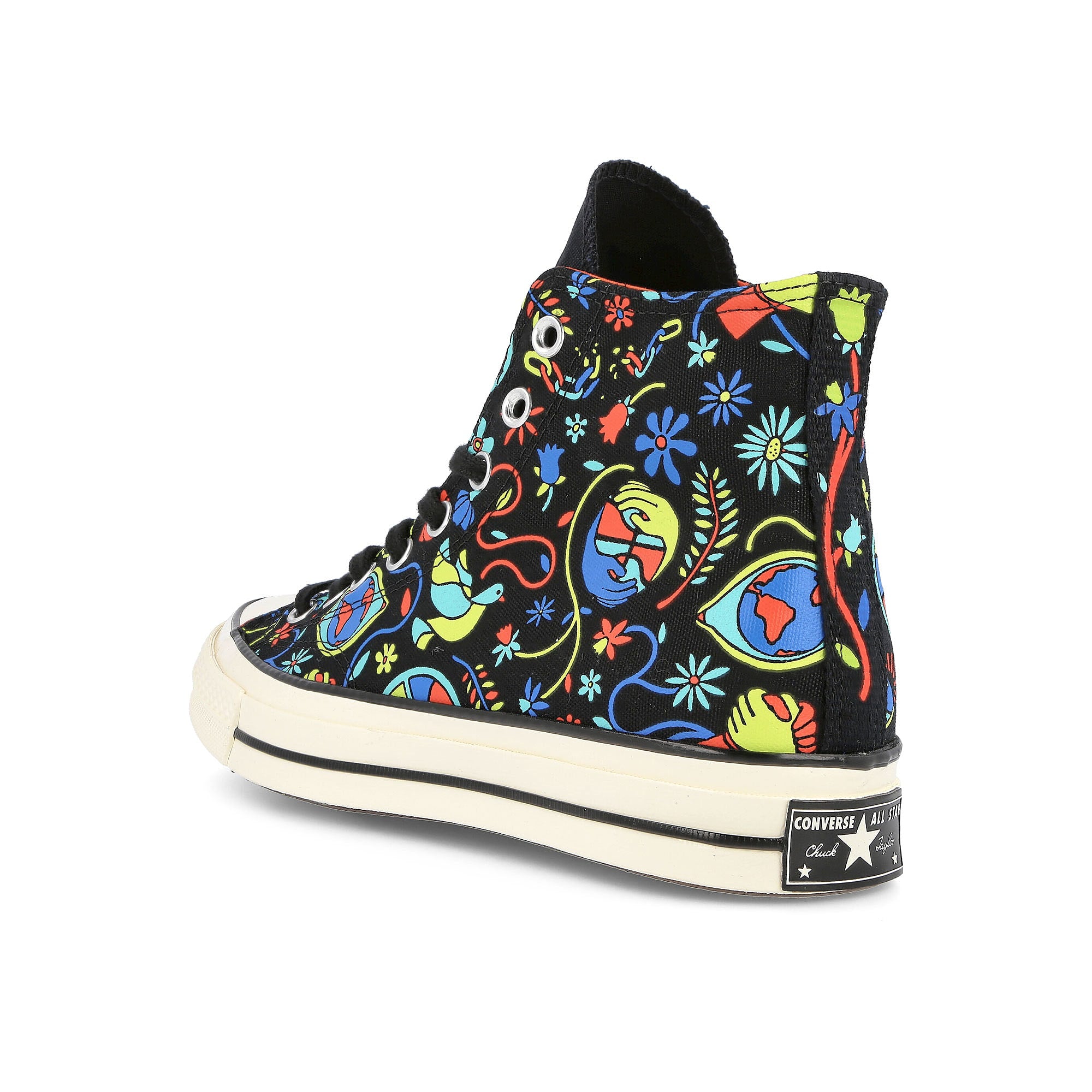 Converse chuck 70 hi Black-Poppy Glow-Lime Twist Sneakers  Material | Overkill