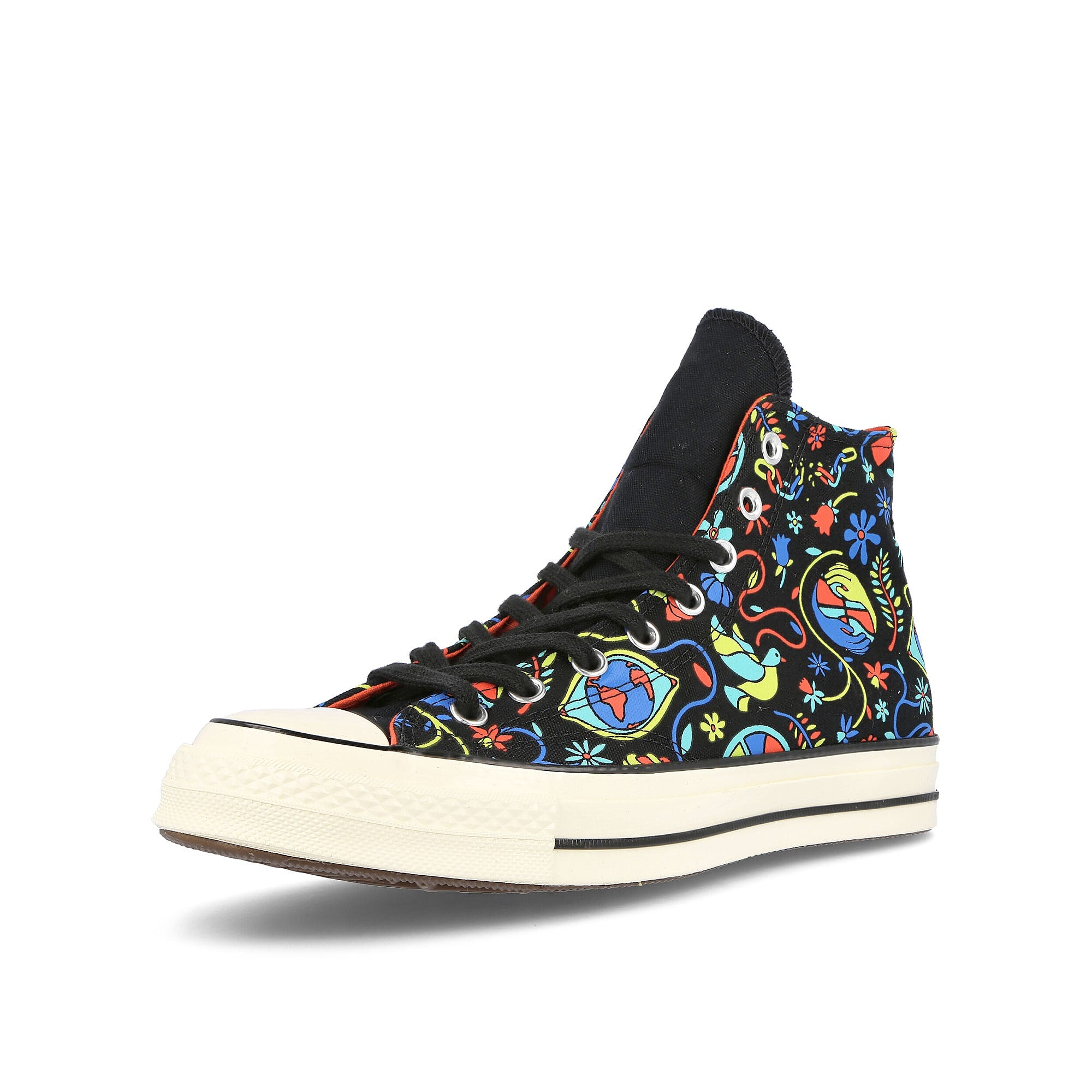 Converse chuck 70 hi Black-Poppy Glow-Lime Twist Sneakers  Close Up | Overkill